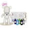 DIY Fluid Acrylic Pouring Paint Bear 33cm Piggy Bank Kit, Dark-Blue, Light-Blue, Green, Black, Silver. Birthday gift Creative workshop Arts and Craft