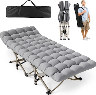 Folding Bed with Mattress, Foldable Camping Bed Cot ，Heavy Duty Outdoor Indoor Bed, Portable Foldable Guest Beds for Camping, Travel, Home, Office &amp; Hospital
