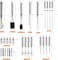 26-Piece Heavy Duty Stainless Steel BBQ Grill Tool Set with Aluminum Case &ndash; Complete Outdoor Barbecue Accessories Kit with Tongs, Spatula, Fork, Basting &amp; Cleaning Brushes, Skewers &amp; Corkscrew