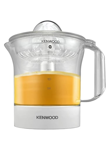 KENWOOD Citrus Juicer 40W Juice Extractor with 1L Transparent Juice Jug, Dust Cover, 2 Way Rotation, Cord Storage for Home, Office, Restaurant &amp; Cafeteria JE280A White/Clear