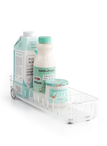 RollOut Fridge Caddy Maximize Your Fridge Space 4" Wide Multipurpose Organizer Boxes for Kitchen Fridge Cupboard Pantry Under Sink BPA Free
