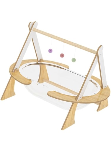 TOMVAES 25 Inch Space Capsules Cat Bed, Transparent Cat House with Hair Ball Toys, All-Season Pet Bed for Cats and Small Dogs, Spacious Clear Capsule Couch Bed for Cozy Relaxation