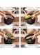 storage basket , Metal Colander with Wood Handle and Stable Base, Fruit basket, snack basin, Powder Coated Steel Kitchen Strainer Basket for Draining Pasta, Vegetable and fruit(22CM quart,Matte Black)