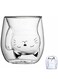 Coffee Mug, Cat Tea Cup, Double Wall Insulated Glass Coffee Mugs, Clear Espresso Shot Glass, Milk Mug (200 ml), Personal Birthday Gifts And Holiday Gifts