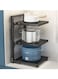 Tycom Pots and Pans Organizer for Cabinet,Kitchen Organizer and Storage Rack,Space Saving Stand with Adjustable Dividers,3 Layer Single Sided With Panel Black