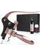 Wine Opener Set, Red Wine Corkscrew Bottle Opener Accessories Manual Wine Remover Tool Kit Stopper with Foil Cutter, Corkscrew Spiral and Gift Box