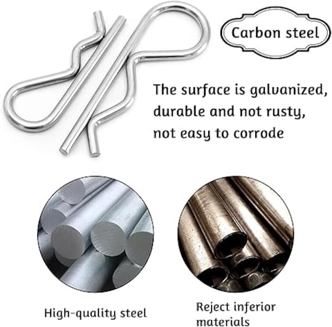 AL ARQAM 150pcs R Clips Stainless Steel Cotter Pins R Split Clips, Retaining Spring Hitch Cotter, Safe and Quick Tighten (6 Sizes)