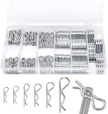 AL ARQAM 150pcs R Clips Stainless Steel Cotter Pins R Split Clips, Retaining Spring Hitch Cotter, Safe and Quick Tighten (6 Sizes)