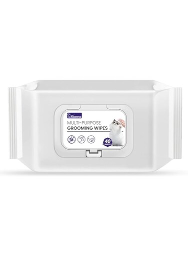 Pet Hypoallergenic Wipes, Azonee Extra Thick Cat Cleaning Wipes for Paws, Ears, Face &amp; Eyes, Organic Pet Wipes, Portable Grooming Wipes for Home &amp; Travel (40 Count)