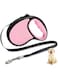 Oasisgalore Retractable Dog Lead 5M/16FT 360&deg;Tangle-Free Dog Lead with Anti-Slip Handle One-Button Brake&amp;Lock for Small Medium Dogs (Pink)