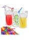 Khazna Disposable Beverage Bags, 50 Pcs Drink Pouches with Straws Stand-Up Hand-Held Translucent Reclosable Heat-Proof Plastic Zipper Juice Bags - 9.06" x 5.12"/17 Oz