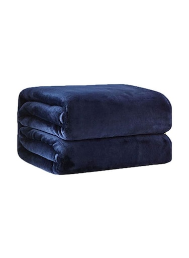 Fleece Blanket Sheet polyester Blue 180x200cm