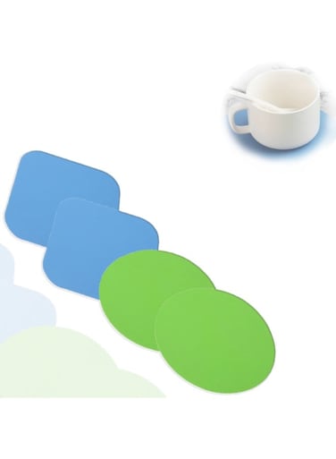 4-Piece Bottle Opener Grabber Pad, Kitchen Coasters for Easy Opening - Rubber Multi-Tool (Blue, Green)
