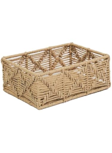 Homesmiths Small Rectangle Paper Rope Basket Natural 27 x 19 x H10 cm