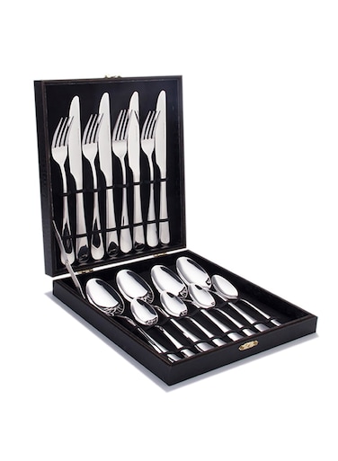 16-Piece Stainless Steel Cutlery Set With No Texture On The Surface Kitchen Utensil Set Western Tableware Suitable For Home Kitchen Restaurant Hotel Party Dining Picnic Dining Exquisite Packaging For Gifts Silver 23,18,14cm