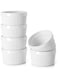 DOWAN Ramekins Set of 6, 8 oz Porcelain Souffl&eacute; Dishes for Creme Brulee &amp; Muffin, Baking Dishes for Cake &amp; Pudding &amp; Ice Cream, Mini Bowls for Dips, Sauces, Snacks and Fruits, 4 x 2.1 in-White