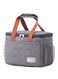 Insulated Lunch Bag Lunch Box Large Cooler Tote Bag for Men Women and Children Double Deck Cooler for Office and Picnic B-8030-1 Grey.