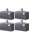Durku Collapsible Moving Bags - Heavy Duty Extra Large Moving Bags with Zippers and Handles, Space Saving Packing Totes for Moving Supplies Storage,Fold Flat, Alternative to Box and Bin (Grey-4Pack)