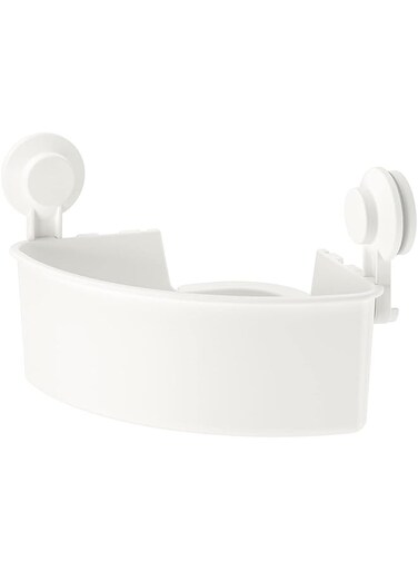 BS Case Ikeaa TISKEN Corner Shelf Unit with Suction Cup, White