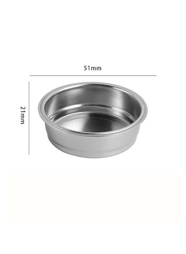 Espresso Filter Basket 51mm Stainless Steel Double Cup Powder Bowl Reusable non-pressurized Porous 51MM