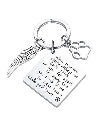 WANGCL Dog Memorial Gifts Bereavement Gifts Stainless Pet Paw Prints Key Ring Memorial Dog Key Ring With Box For Memory Of Lost Dog Pet Cat