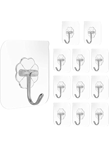 SEwaLL 20 pieces of anti-rust hook hook Transparent strong viscose non-punching clothing hook bearing non-trace paste kitchen hygiene hook