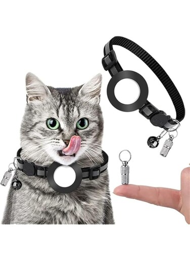 Pet Anti Lost Address Pendant Collar with Bell for Airtag