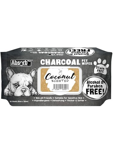 Absolute Pet's Charcoal Coconut Wipes (80 Sheets)