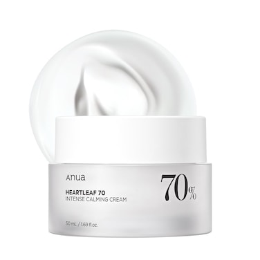 ANUAHeartleaf 70 Intense Calming Cream with Ceramide, Panthenol, Heartleaf extract, Korean Skin care - (50ml /1.69Fl. Oz)