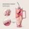 Mobcos Printed Insulated Travel Tumbler 1200ml   Stainless Steel Vacuum Flask with Handle, Straw &amp; Leakproof Lid   Reusable Coffee Mug   Water Bottle   Multicolor