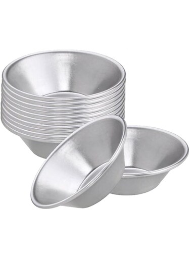 Duomama 12-Piece Aluminum Egg Tart Molds for Air Fryer and Baking - Mini Muffin Tin Ramekins DIY Tool Kit - Non-Stick Cupcake Cups for Homemade Desserts