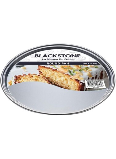 BLACKSTONE Round Carbon Steel Non-Stick Baking Pan Cookies Plate Pizza Tray Bakeware 32CM X 2CM