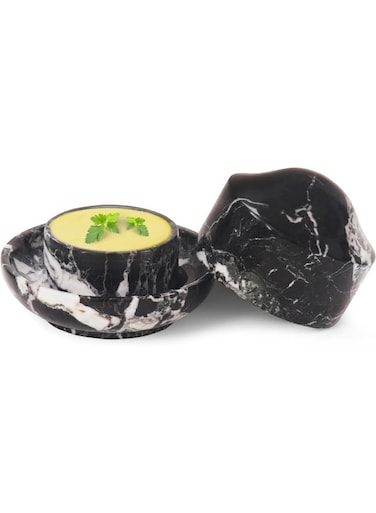 CRAFTS Marble Butter Keeper 3" Inches Black Mini Butter Natural Stone Butter Container for Spreadable Butter Storage, French Butter Dish with Lid for Kitchen Counter