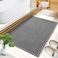 MEKITON - Premium Bathroom and Door Mat - Super Absorbent, Non-Slip, Quick Drying, Soft Plush Surface, Ideal for Entryways, Kitchens, and Bathrooms - 75 x 45 cms (Gray)