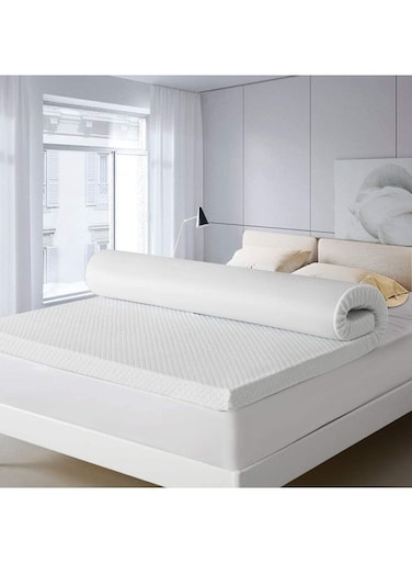 Galaxy Design Cool Tech Memory Foam (Visco) Mattress Topper Height Of 5 Cm With Removable Knitted Fabric Cover (King - 180 X 210cm)