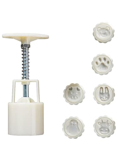Dubai Gallery Domestic Use Hand Pressure Type Non-Stick Eco-Friendly Abs Mooncake Making Mould White 14 * 5 * 5Cm AMZ-N41401814A