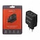 Porodo Dual USB Wall Charger, 2.4A Fast Charging, Dual USB Ports, Protective Safeguards, Type E/F - 2 Pin (EU Hybrid), Black
