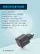 Powerology 35W Ultra-Quick GaN Charger, Type-C Output, PPS Technology, Fast Charging (5V/3A, 9V/3A, 12V/2.5A, 15V/2.33A, 20V/1.75A), Built-in Safeguards, Portable, EU Plug, Black
