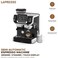 ماكينة صنع قهوة الإسبريسو LPECMLDBK من Lepresso بسعة 2 لتر، مطحنة حبوب (150 واط)، طاقة تسخين (1450 واط)، مضخة ضغط (19 بار) وشاشة LCD - أسود
