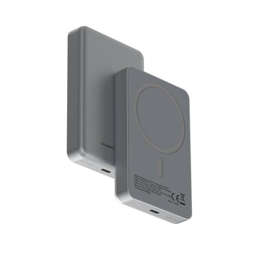 Powerology 10000mAh MagSafe Aluminum Power Bank with Battery Level Indicator, Lightweight Compact Design, Type-C Input &amp; Output, 15W Wireless Output, 10000mAh Capacity, Fast &amp; Simultaneous Charging