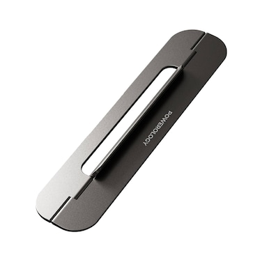 حامل لابتوب Powerology فائق النحافة – تصميم مريح، خفيف الوزن، تصميم لاصق غير مرئي، قابل للطي ويوفر مساحة، متوافق مع أجهزة تصل إلى 15 بوصة لتحسين وضعية الجسم – أسود
