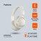 Porodo Soundtec Hybrid ANC Headphone, Active Noise-Cancellation, 20H Battery Life with ANC On, 30H with ANC Off, 10m Transmission, 300mAh Battery, 2H Recharge Time &ndash; Beige
