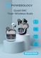 Powerology Quad ENC True Wireless Buds, Bluetooth V5.3, 10mm Speaker, 6 Hours Playtime, Quad Mic ENC, 40mAh Earbuds Battery, 500mAh Charging Case, Fast Charging, White
