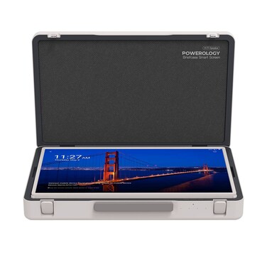 تابلت باورولوژی يو إتش دي محمول للاستخدام الخارجي، شاشة فول إتش دي 27 بوصة، 128 جيجابايت تخزين، أندرويد 12، 5.5 ساعات وقت عمل، مشاركة الشاشة، زوايا مشاهدة قابلة للتعديل 90 درجة، أبيض
