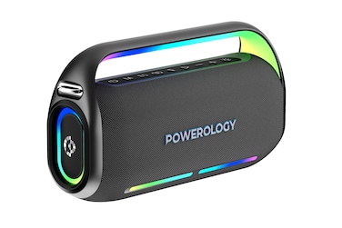سماعة بورودو Powerology TWS كاريوكي، 200 واط طاقة ذروة، بطارية 18,000mAh، 12 ساعة وقت تشغيل، باس عميق، Bluetooth 5.0، وظيفة بنك الطاقة، مقاومة للماء، ميكروفون وجهاز تحكم عن بعد - أسود
