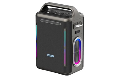 سماعة كاريوكي TWS من باوولوچي، 300 واط، بطارية 30000 مللي أمبير، 20 ساعة تشغيل، بلوتوث V5.3، شحن سريع، شحن من نوع C، مصباح مدمج، ميكروفون لاسلكي وتحكم عن بعد - فضي
