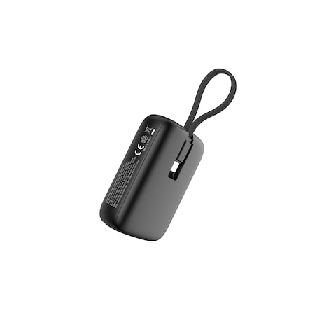 باور بانك باورولوجي 10000mAh مع سلك USB-C قابل للفصل، شحن Power Delivery 20W، شحن 3 أجهزة، وضع الاستعداد لفترة طويلة، توافق عالمي مع الهواتف، حماية مدمجة – أسود
