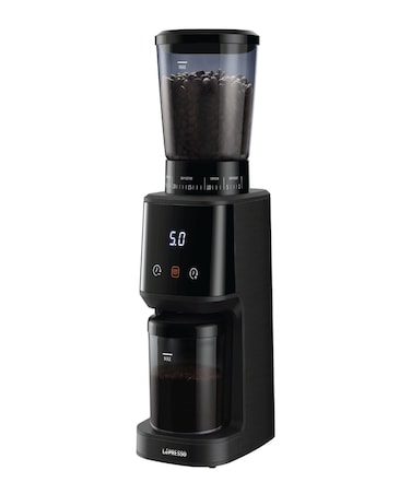 Lepresso Conical Burr Grinder with 275g Bean Hopper Capacity, Powerful 165W Motor, 31 Precision Grind Settings, User Friendly Interface, Timer Function, 40mm Burr Size, Chamber Capacity 99g - Black

