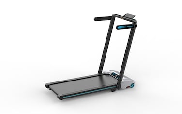 تريدميل باورولوژی القابل للطَي، نطاق سرعة من 1-12 كم/س، 5 مستويات انحدار، محرك 0.75 حصان، تصميم قابل للطَي، سعة تحميل تصل إلى 120 كجم، شاشة واضحة، جهاز تحكم عن بُعد، أسود
