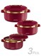 3-Piece Casserole Set (450ml, 840ml, 1.30L) Double-Walled Hotpot with PU Insulation &amp; Stainless Steel Inner, Keeps Food Hot/Cold, Perfect for Serving Chapati, Roti &amp; Mandi - Curve Jr Maroon Set of 3